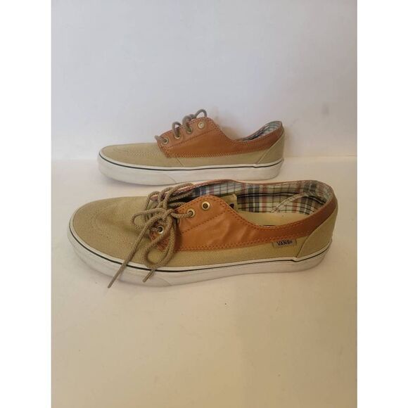 Vans Mens Sk8 Low Suede Brown VN0009QRBRO - Athlete Vans Men\'s Brown Lace-Up Low Top Canvas Sneakers Size 9